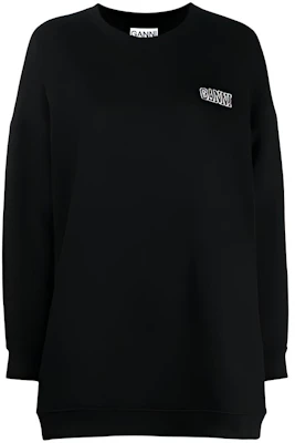 (Women) GANNI Black Crewneck Embroidered Long-Sleeve Sweatshirt T2922-099 Buy (Women) GANNI Black Crewneck Embroidered Long-Sleeve Sweatshirt T2922-099