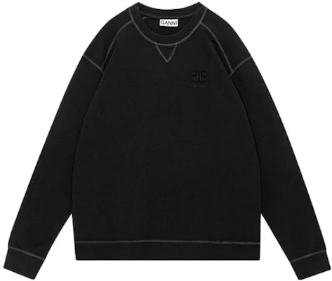 (Women) GANNI Black Oversized Sweatshirt with Butterfly Logo T3566-099 Buy (Women) GANNI Black Oversized Sweatshirt with Butterfly Logo T3566-099