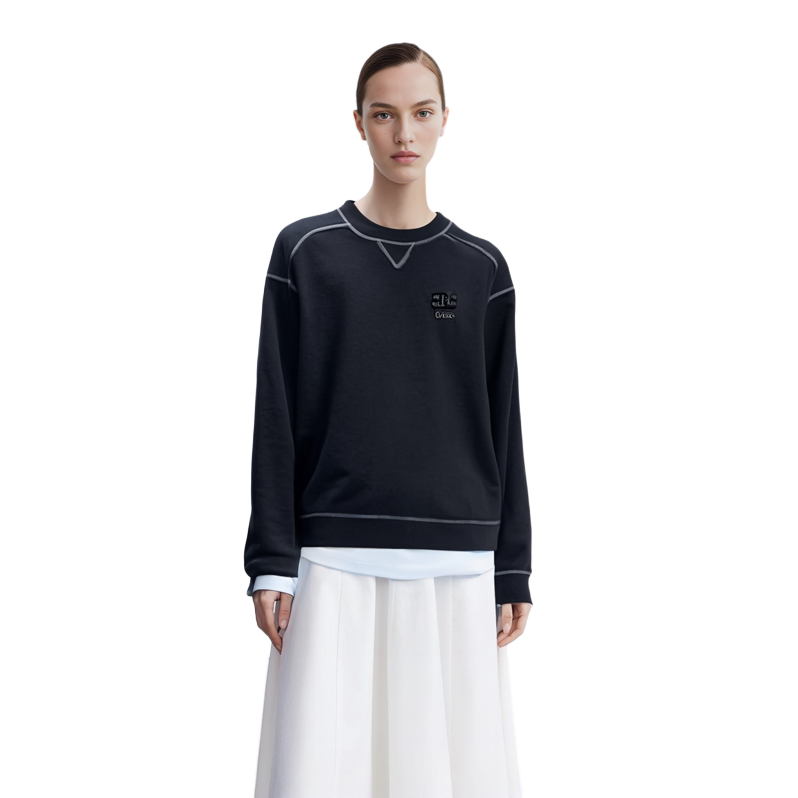 Shop (Women) GANNI Black Oversized Sweatshirt with Butterfly Logo T3566-099