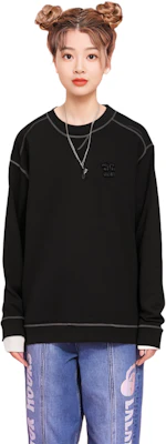 (Women) GANNI Black Oversized Sweatshirt with Butterfly Logo T3566-099 Details for (Women) GANNI Black Oversized Sweatshirt with Butterfly Logo T3566-099