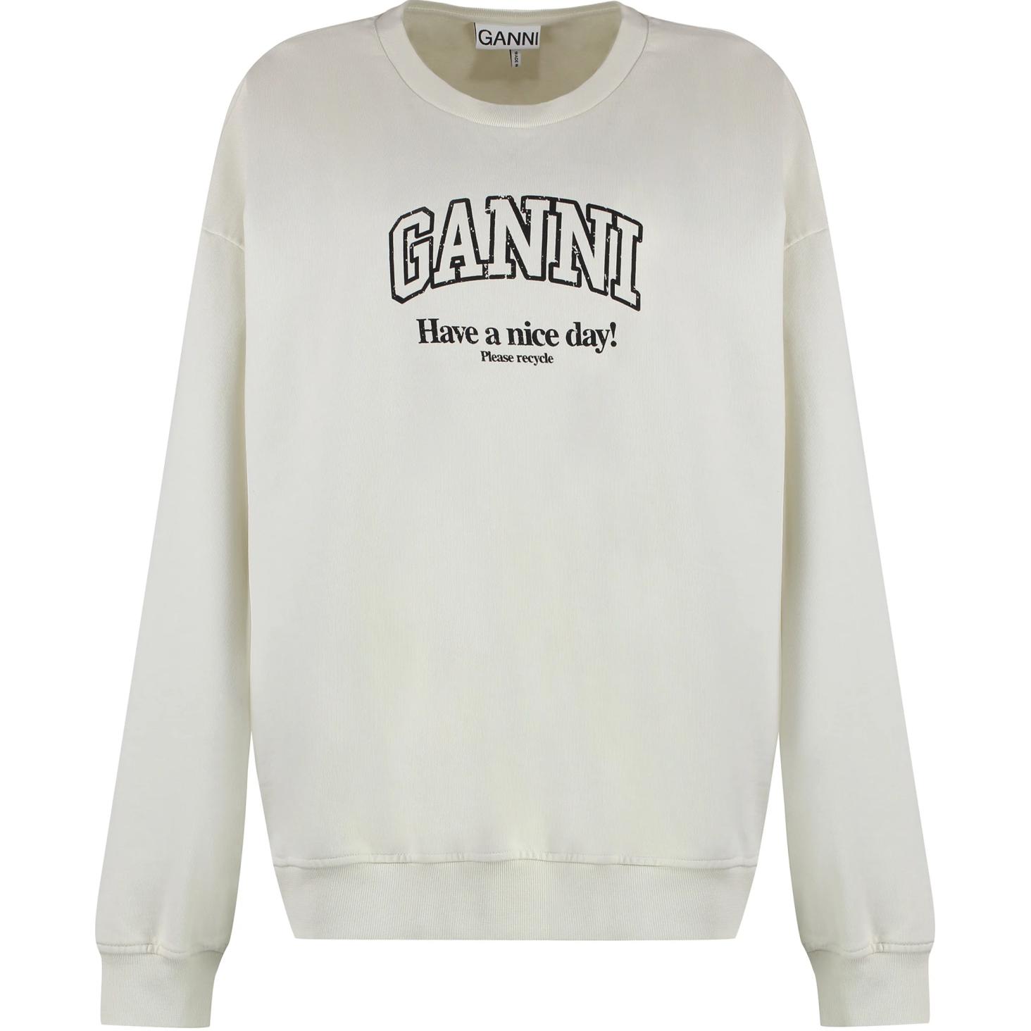 Order (W) GANNI 圓領長袖標誌休閒運動衫 白鷺白 T4013-135