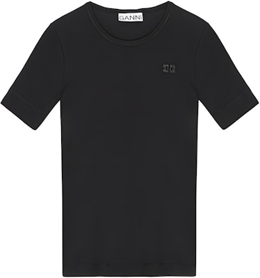 (W) 가니 자수 나비 로고 크루넥 티셔츠 블랙 SS24. T4012099 Buy (W) 가니 자수 나비 로고 크루넥 티셔츠 블랙 SS24. T4012099