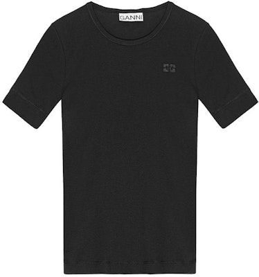 (W) 가니 자수 나비 로고 크루넥 티셔츠 블랙 SS24. T4012099 Order (W) 가니 자수 나비 로고 크루넥 티셔츠 블랙 SS24. T4012099