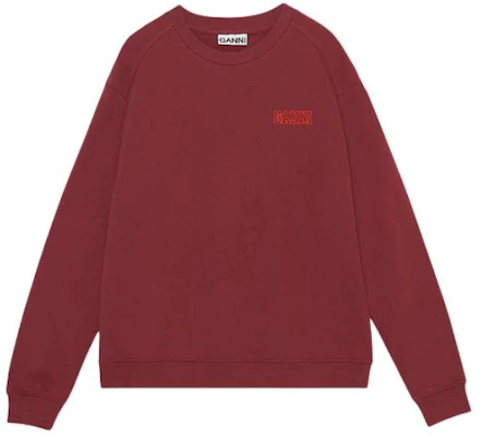 (Women) GANNI Embroidered Logo Crewneck Sweatshirt Women’s Merlot Red T3170473 Buy (Women) GANNI Embroidered Logo Crewneck Sweatshirt Women’s Merlot Red T3170473