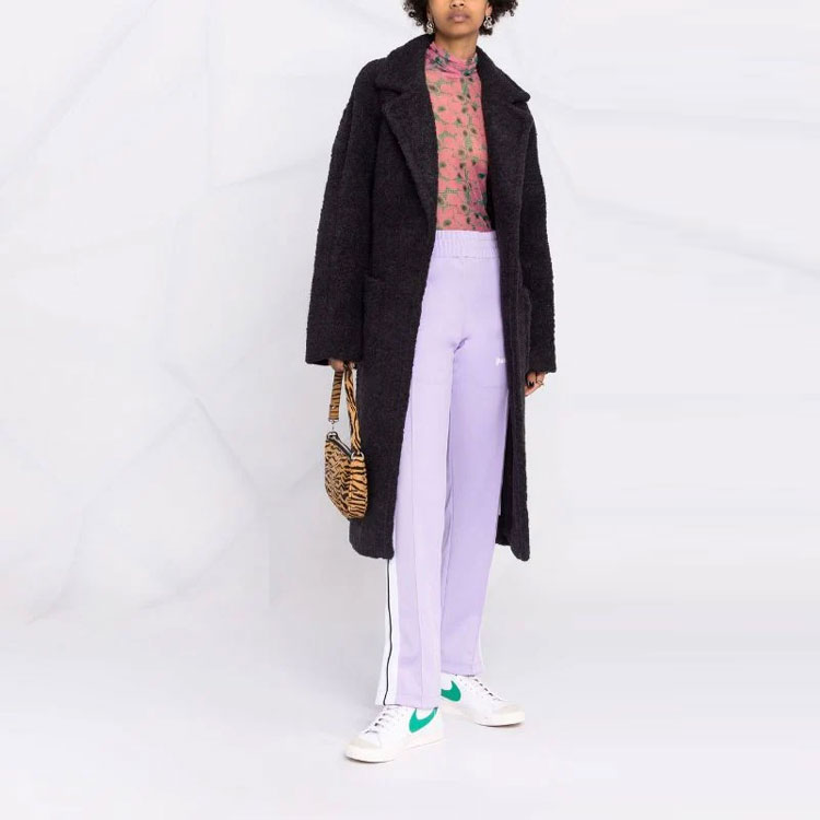 Lookbook (W) 가니 FW21 블랙 페이크 시어링 니트 벨트 코트 F6258252