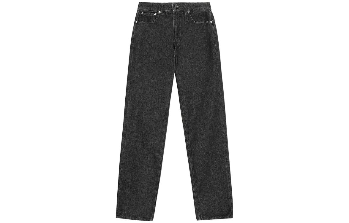 (Women) GANNI FW21  High-Waisted Slim Fit Straight Black Jeans. F6369026