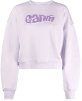 (Women) GANNI FW21 Purple Minimalist Letter Print Pullover Sweatshirt T2977-712 (Women) GANNI FW21 Purple Minimalist Letter Print Pullover Sweatshirt T2977-712