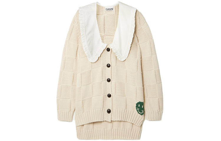 Order (W) 가니 FW21 러플 트림 가디건 베이지 - 완벽한 선물 아이디어. K1577-196