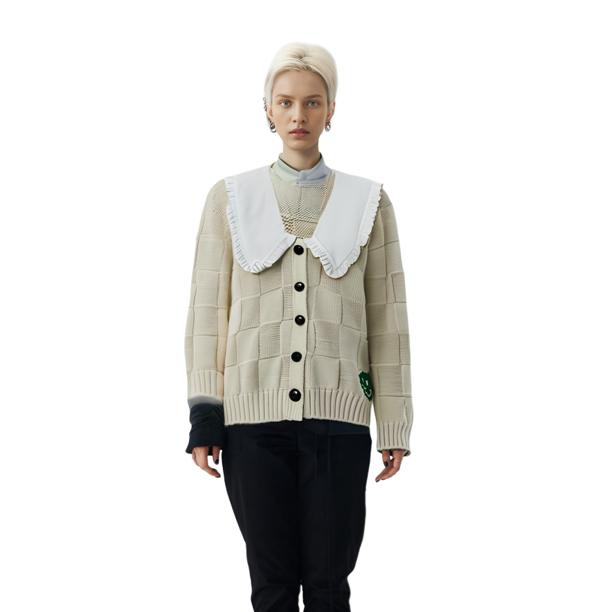 Sizing (W) 가니 FW21 러플 트림 가디건 베이지 - 완벽한 선물 아이디어. K1577-196