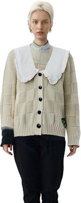 (W) 가니 FW21 러플 트림 가디건 베이지 - 완벽한 선물 아이디어. K1577-196 Sizing (W) 가니 FW21 러플 트림 가디건 베이지 - 완벽한 선물 아이디어. K1577-196