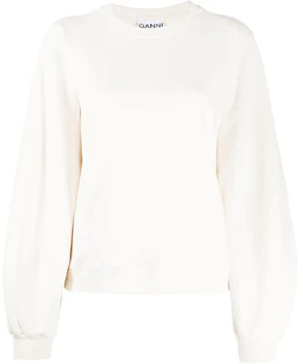 (Women) GANNI FW21 Solid Color Crewneck Long-Sleeve Sweatshirt White T2770-135 Buy (Women) GANNI FW21 Solid Color Crewneck Long-Sleeve Sweatshirt White T2770-135