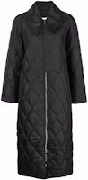 Order (W) GANNI FW22 黑色側開衩拼接翻領長版羽絨外套 F7327099