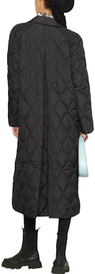 (W) 가니 FW22 블랙 퀼팅 롱코트 사이드 슬릿 칼라. F7327099 Shop (W) 가니 FW22 블랙 퀼팅 롱코트 사이드 슬릿 칼라. F7327099