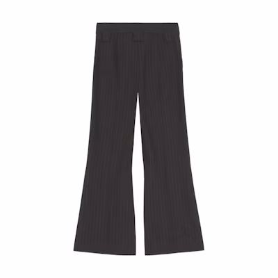 (Women) GANNI FW22 Black Striped Flared Cropped Pants. F7081-099