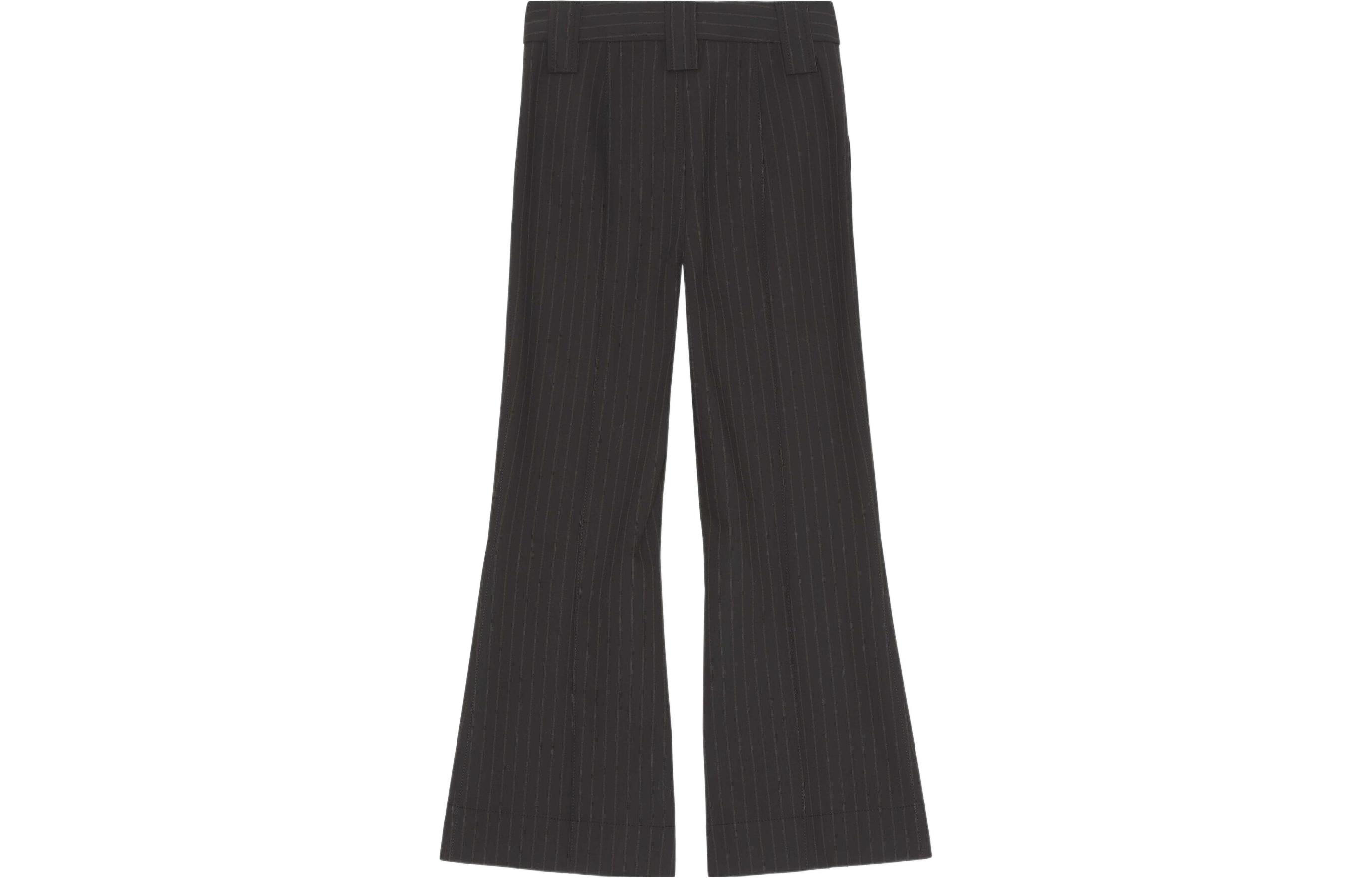 Order (W) 가니 FW22 블랙 스트라이프 플레어 크롭 팬츠. F7081-099