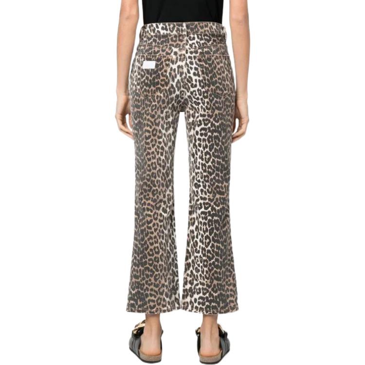 Shop (W) 가니 FW22 브라운 레오파드 프린트 하이웨이스트 플레어 진 J1059943AW22