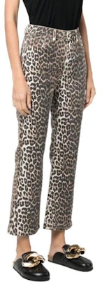 (W) 가니 FW22 브라운 레오파드 프린트 하이웨이스트 플레어 진 J1059943AW22 Purchase (W) 가니 FW22 브라운 레오파드 프린트 하이웨이스트 플레어 진 J1059943AW22