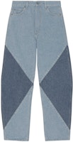 (Women) GANNI FW22 Color-Block Straight-Leg Jeans Blue J1129-630 (Women) GANNI FW22 Color-Block Straight-Leg Jeans Blue J1129-630