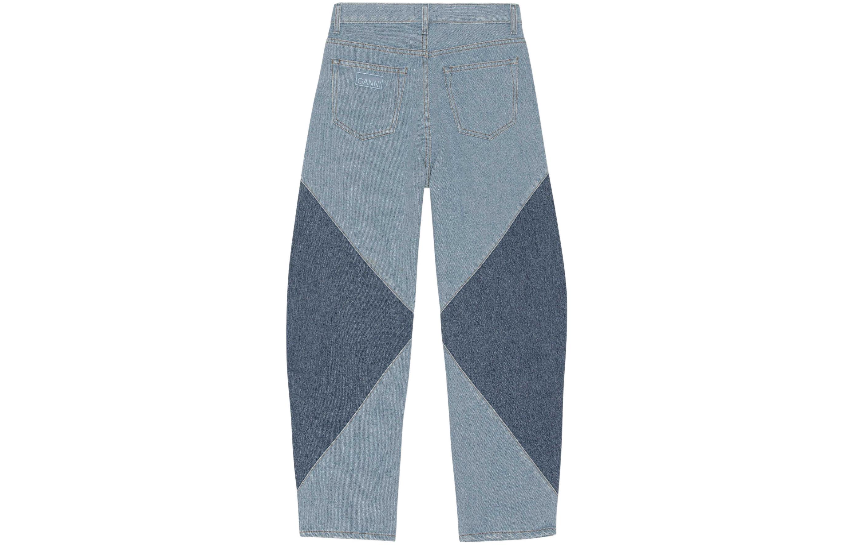 Lookbook (W) 가니 FW22 컬러블록 스트레이트 레그 진 블루 J1129-630