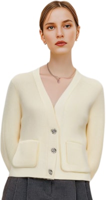 (W) 가니 FW22 아이보리 니트 V넥 가디건 K1802-354 Details for (W) 가니 FW22 아이보리 니트 V넥 가디건 K1802-354