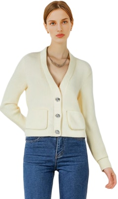 (W) 가니 FW22 아이보리 니트 V넥 가디건 K1802-354 Sizing (W) 가니 FW22 아이보리 니트 V넥 가디건 K1802-354