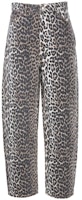(Women) GANNI FW22 Leopard Print Casual Pants Brown J1184-943 (Women) GANNI FW22 Leopard Print Casual Pants Brown J1184-943
