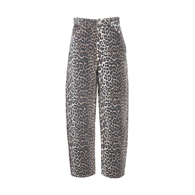 (Women) GANNI FW22 Leopard Print Casual Pants Brown J1184-943