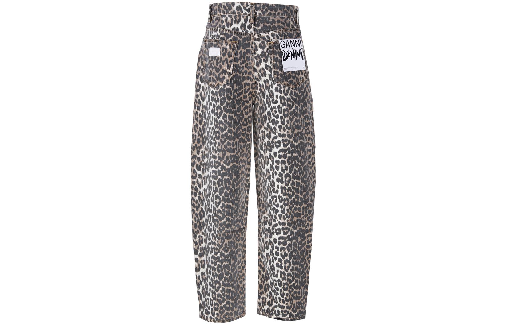 Lookbook (W) 가니 FW22 레오파드 프린트 캐주얼 팬츠 브라운 J1184-943