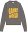 Buy (W) 가니 FW22 로고 레트로 니트 스웨터 풀오버 그레이 긴팔. K1775-641-1