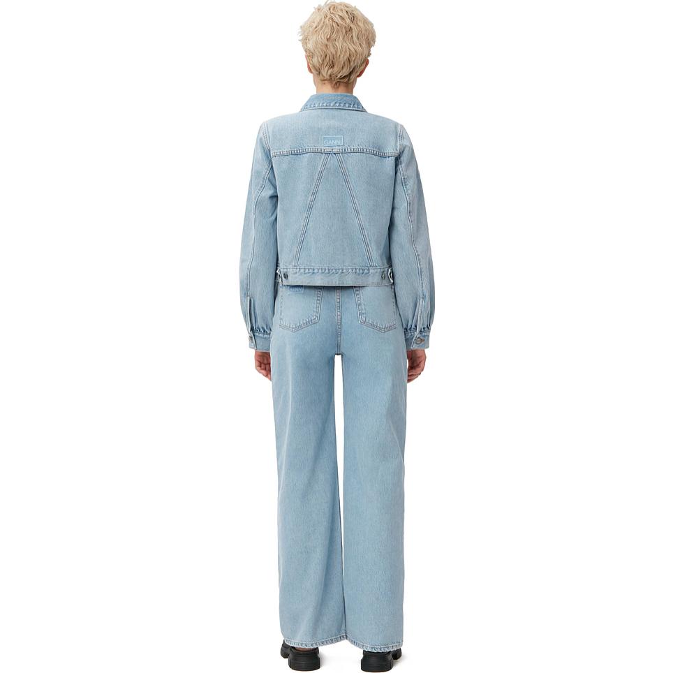 Shop (W) 가니 FW22 솔리드 컬러 포켓 데님 자켓 - 블루. J1097564