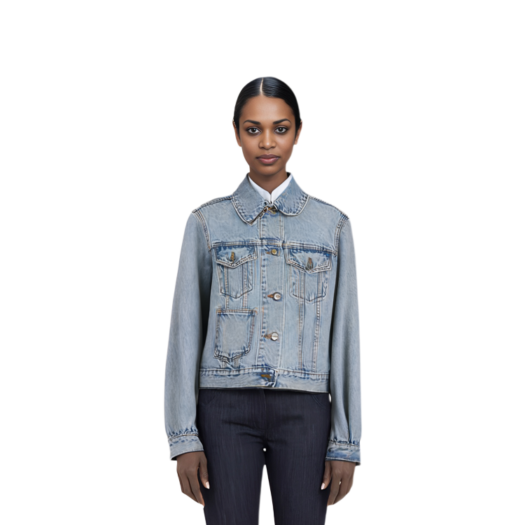 Purchase (W) 가니 FW22 솔리드 컬러 포켓 데님 자켓 - 블루. J1097564