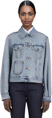 (W) 가니 FW22 솔리드 컬러 포켓 데님 자켓 - 블루. J1097564 Purchase (W) 가니 FW22 솔리드 컬러 포켓 데님 자켓 - 블루. J1097564