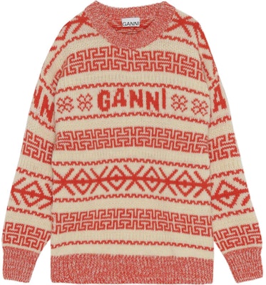 (W) GANNI FW22 羊毛標誌針織圓領毛衣 橘色 K1733-135 Order (W) GANNI FW22 羊毛標誌針織圓領毛衣 橘色 K1733-135