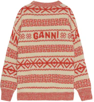 Lookbook (W) GANNI FW22 羊毛標誌針織圓領毛衣 橘色 K1733-135