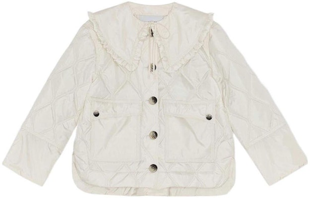 (W) 가니 FW22 플레인 피터팬 칼라 버튼 자켓 화이트. F7159-135 Buy (W) 가니 FW22 플레인 피터팬 칼라 버튼 자켓 화이트. F7159-135