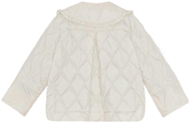 (W) 가니 FW22 플레인 피터팬 칼라 버튼 자켓 화이트. F7159-135 Lookbook (W) 가니 FW22 플레인 피터팬 칼라 버튼 자켓 화이트. F7159-135