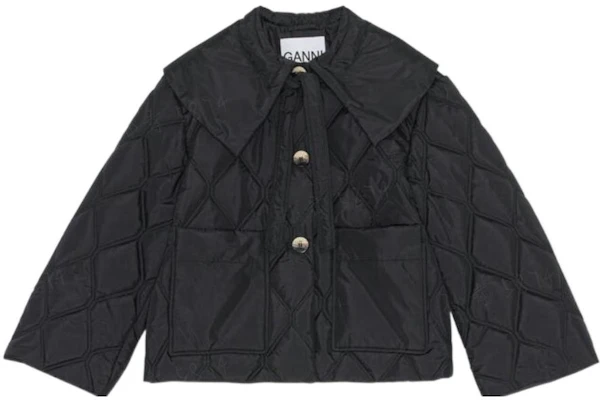 (W) GANNI FW22 黑色菱格紋翻領長袖外套 F7326-099-2 Order (W) GANNI FW22 黑色菱格紋翻領長袖外套 F7326-099-2