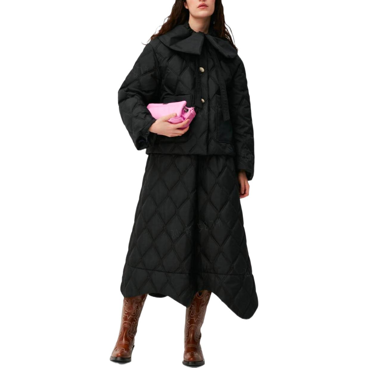 Lookbook (W) GANNI FW22 黑色菱格紋翻領長袖外套 F7326-099-2