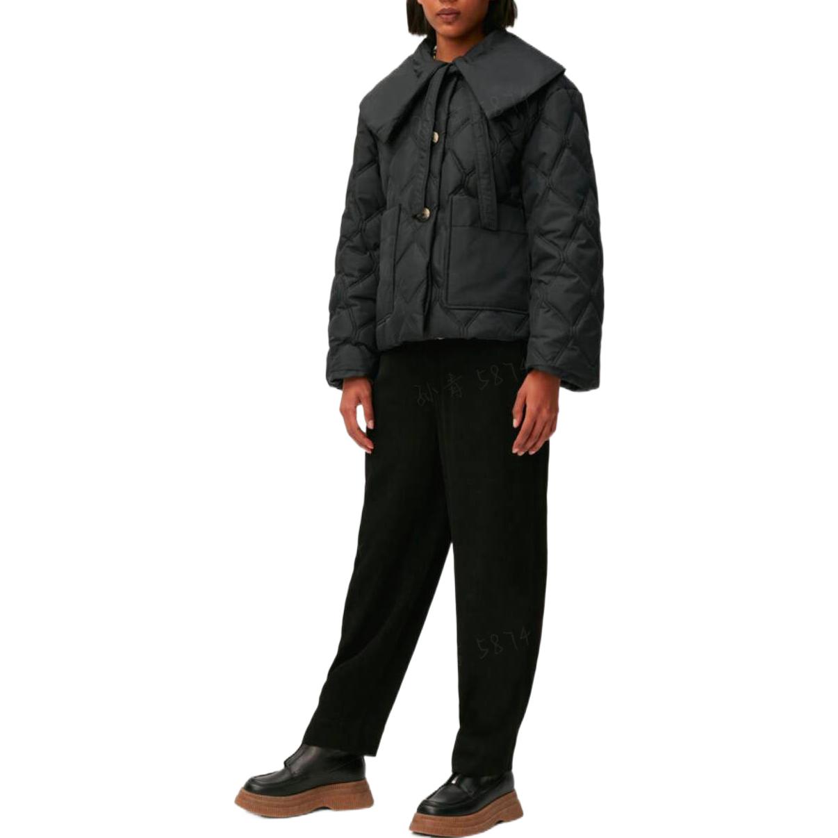 Purchase (W) GANNI FW22 黑色菱格紋翻領長袖外套 F7326-099-2