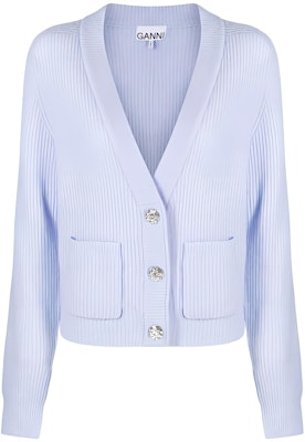 (W) 가니 FW22 솔리드 컬러 니트 가디건 블루 K1802-699 Buy (W) 가니 FW22 솔리드 컬러 니트 가디건 블루 K1802-699