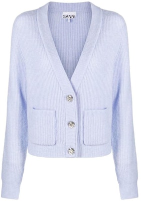 (W) 가니 FW22 솔리드 컬러 니트 가디건 블루 K1802-699 Order (W) 가니 FW22 솔리드 컬러 니트 가디건 블루 K1802-699