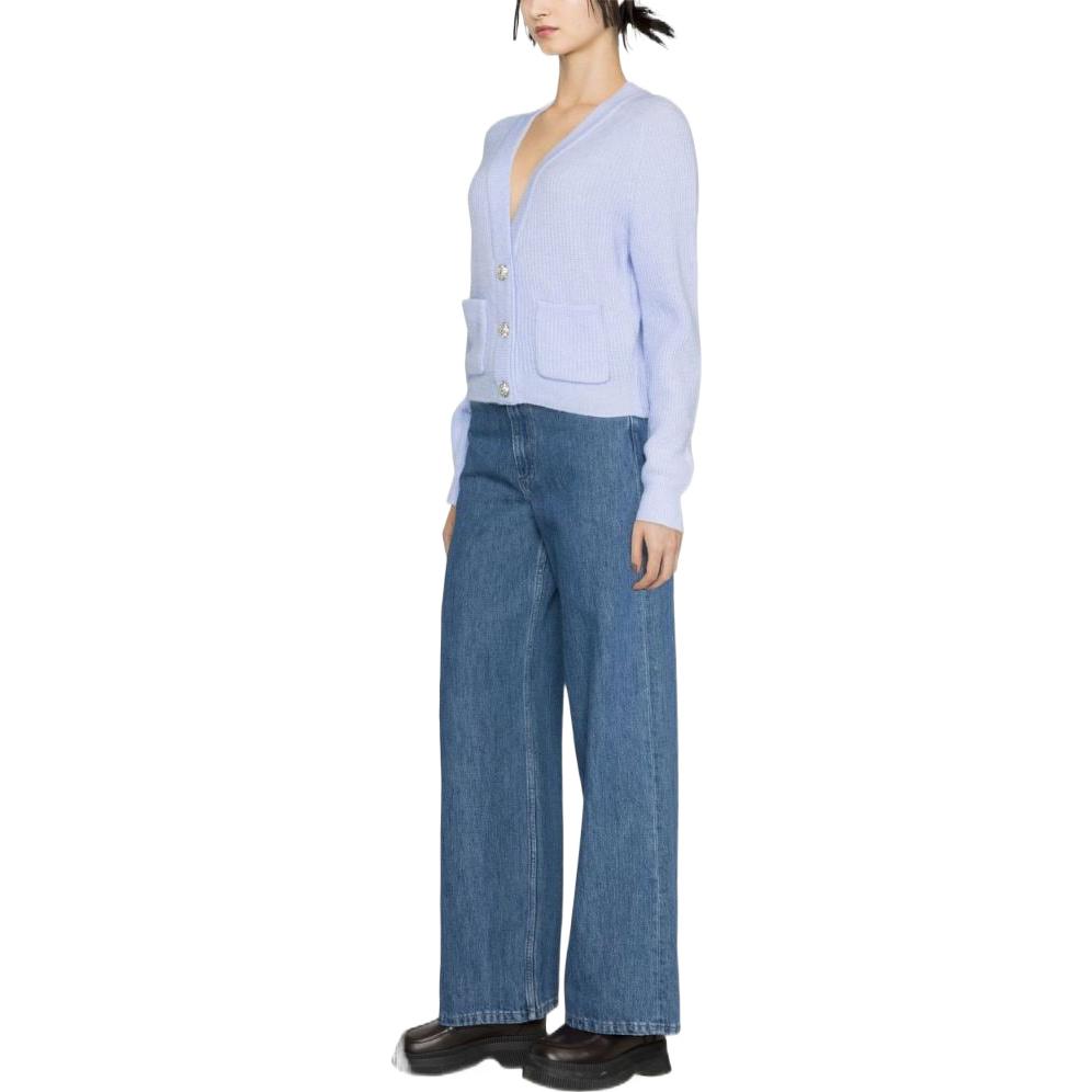 Purchase (W) 가니 FW22 솔리드 컬러 니트 가디건 블루 K1802-699