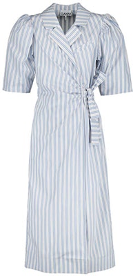 (W) 가니 FW22 스트라이프 칼라 벨트 미디 드레스 블루 반팔 원피스 F7220681 Order (W) 가니 FW22 스트라이프 칼라 벨트 미디 드레스 블루 반팔 원피스 F7220681