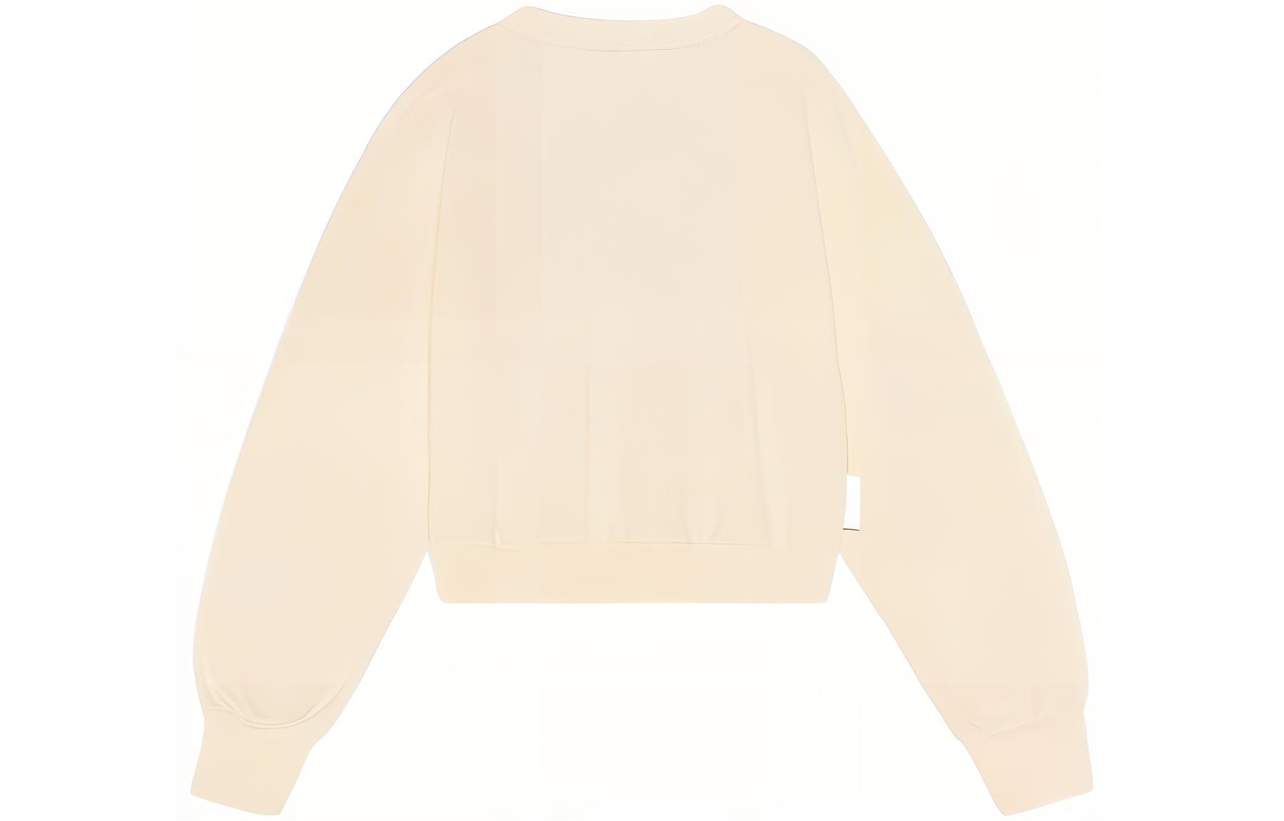 Lookbook (Women) GANNI FW22 White Crewneck Sweatshirt with Logo Embroidery T3304-135