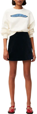 (Women) GANNI FW22 White Crewneck Sweatshirt with Logo Embroidery T3304-135 Shop (Women) GANNI FW22 White Crewneck Sweatshirt with Logo Embroidery T3304-135