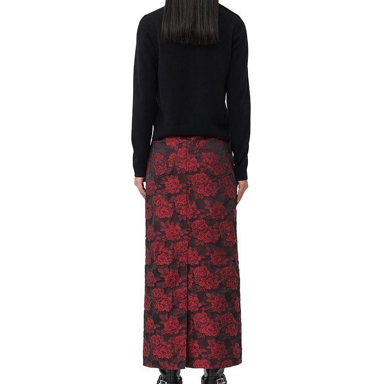 Lookbook (W) GANNI FW23 Sweater Hitam Berlengan Panjang Campuran Cashmere Ribbed K2058099