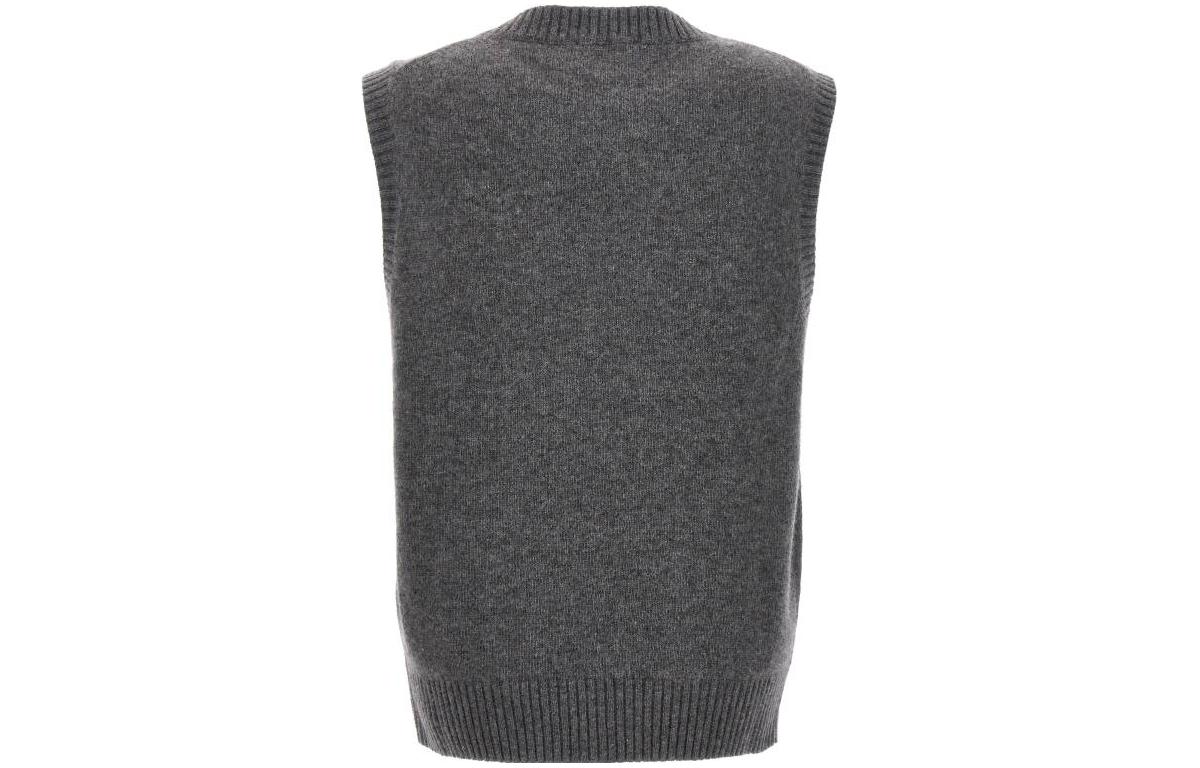 Lookbook (W) GANNI FW23 로고 자수 울 블렌드 니트 베스트 프로스트 그레이. K1968523