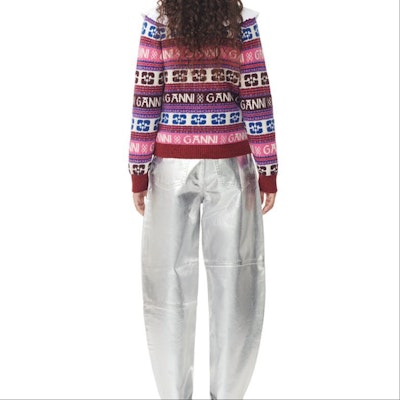 (W) 가니 FW23 로고 울 블렌드 브이넥 니트 스웨터 멀티컬러. K2122999 Lookbook (W) 가니 FW23 로고 울 블렌드 브이넥 니트 스웨터 멀티컬러. K2122999