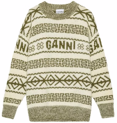 (W) 가니 FW23 오버사이즈 빈티지 프린트 울 니트 스웨터 아보카도 그린. K2174775 Buy (W) 가니 FW23 오버사이즈 빈티지 프린트 울 니트 스웨터 아보카도 그린. K2174775