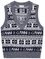 Order (W) GANNI FW23 復古蝴蝶標誌針織背心 深藍色 K2092-683